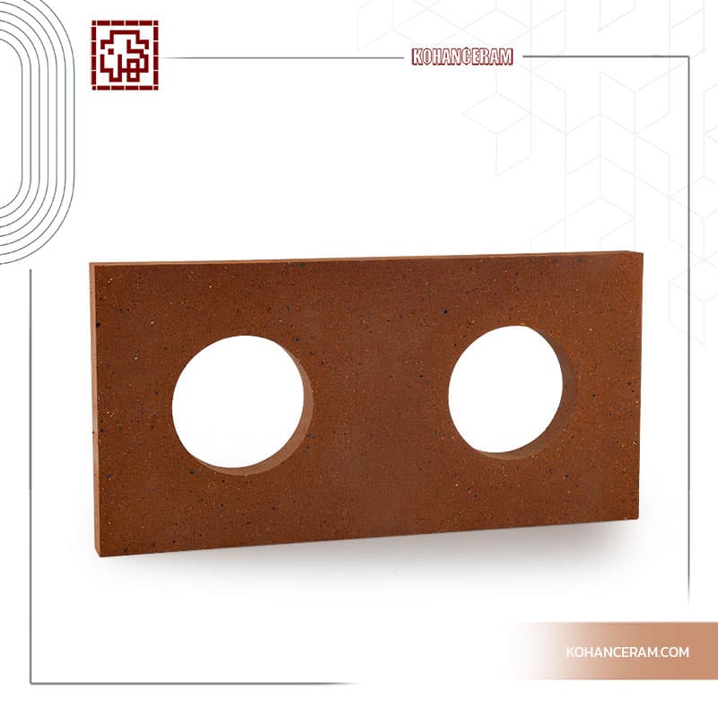 آجر دکوراتیو پافیلی شاموتی کد2 سایز8×16×2/5
