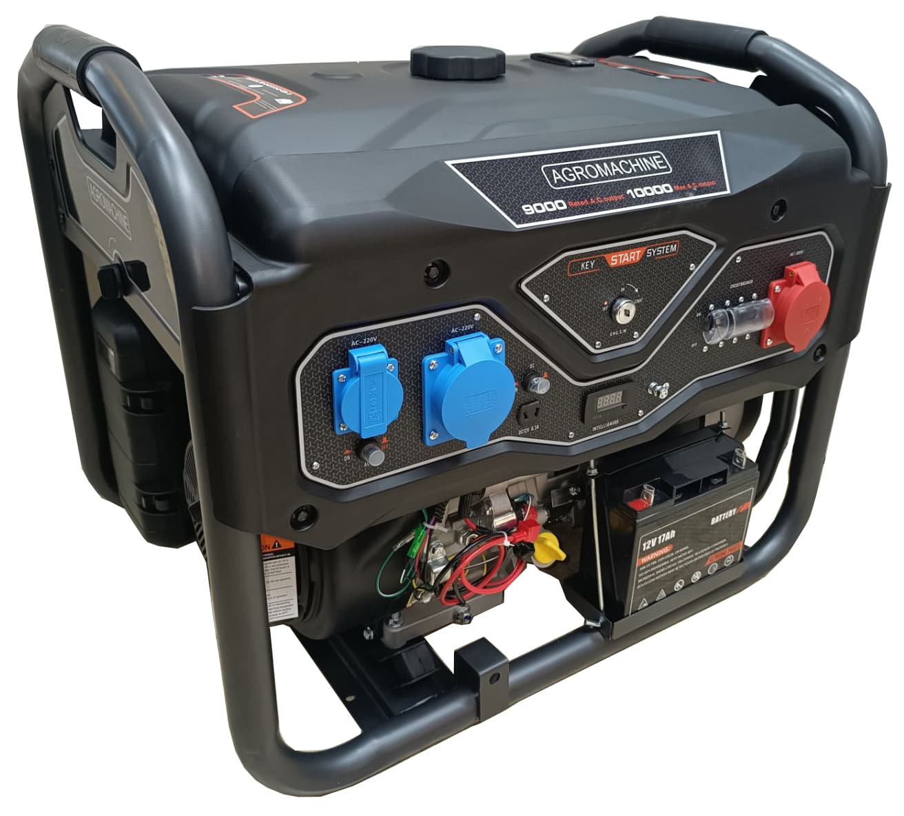 موتور برق کلاسیک بنزینی تک فاز9KW/ سه فاز10KW استارتی ریموت دار اگرو ماشین مدل AG13500EBDG