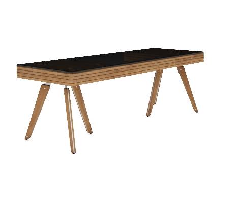 میز مدیریت مستطیل صفحه شیشه ای آیفل تیپ 2081