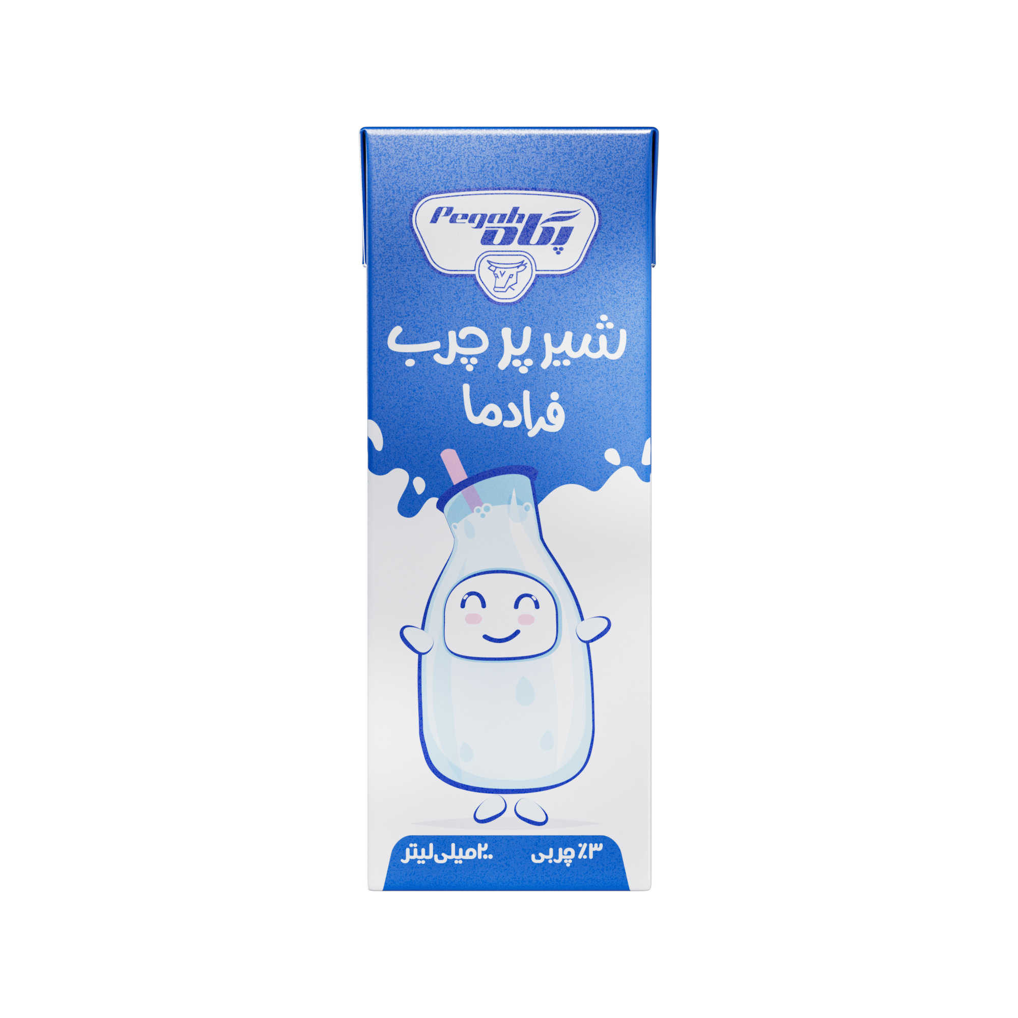 شیر استریل پاکتی ۲۰۰ سی سی پر چرب